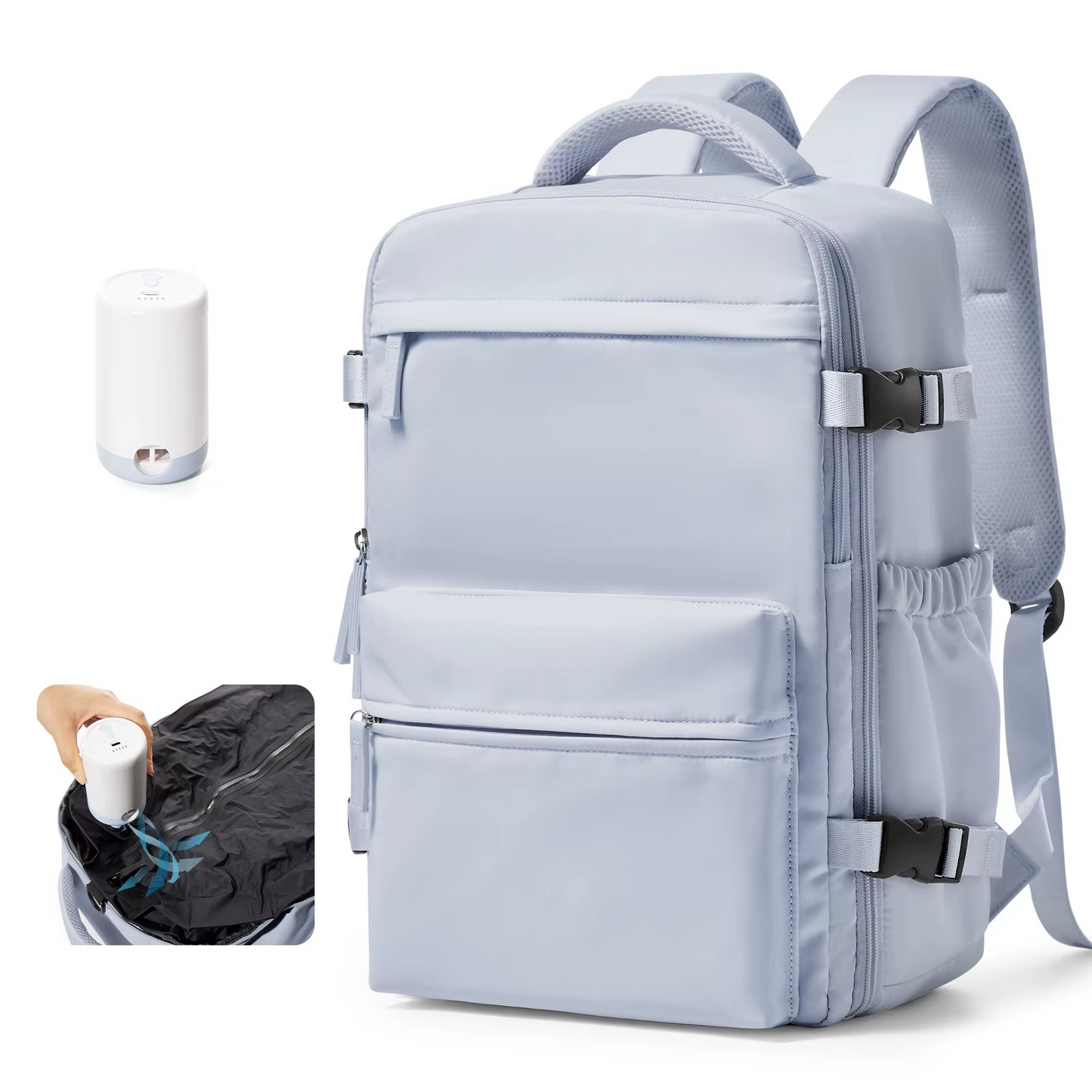 Zyprar™ Travel Smart Carry-On – 15.6″ Laptop Backpack with Integrated Vacuum Pump